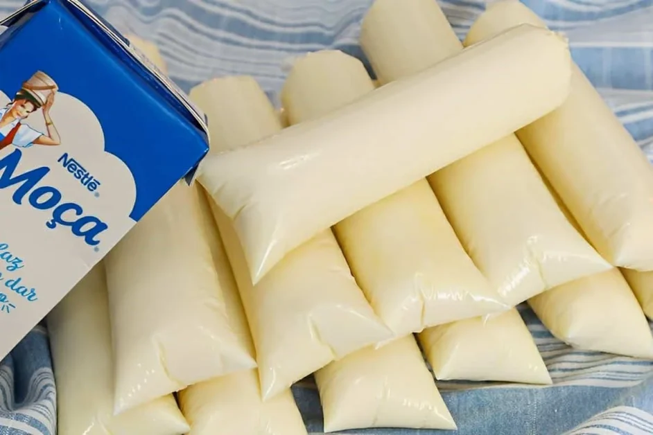 Geladinho de leite moça bem cremoso e delicioso para os dias quentes a criançada adora