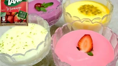 Mousse de tang bem cremoso que dá para você fazer de vários sabores fica uma delícia